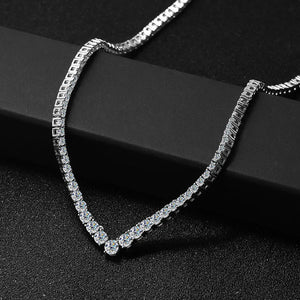 3mm Women's S925 Moissanite Chevron Tennis Necklace - Different Drips