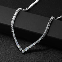 Thumbnail for 3mm Women's S925 Moissanite Chevron Tennis Necklace - Different Drips