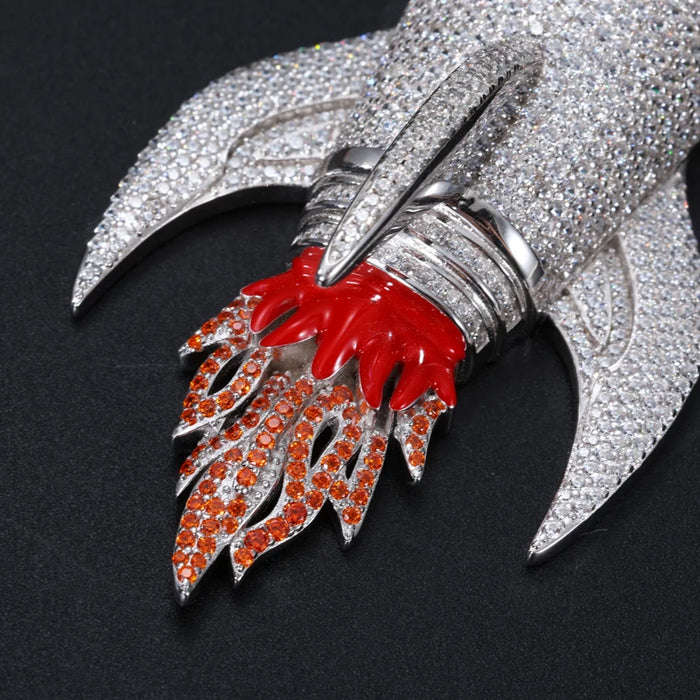 S925 Moissanite Rocket Ship Pendant - Different Drips