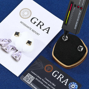 Black & White Pavé Cushion Stud Earrings - Different Drips