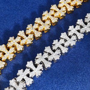 Budded Cross Link Moissanite Bracelet - Different Drips