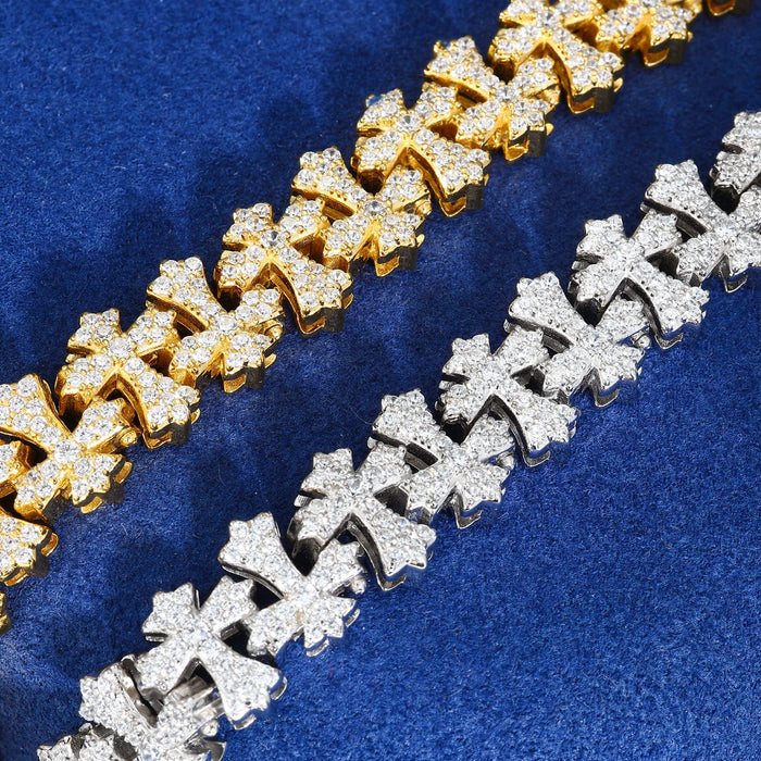 Budded Cross Link Moissanite Bracelet - Different Drips