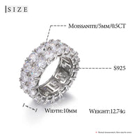 Thumbnail for 10mm S925 2 Row Moissanite Eternity Ring - Different Drips