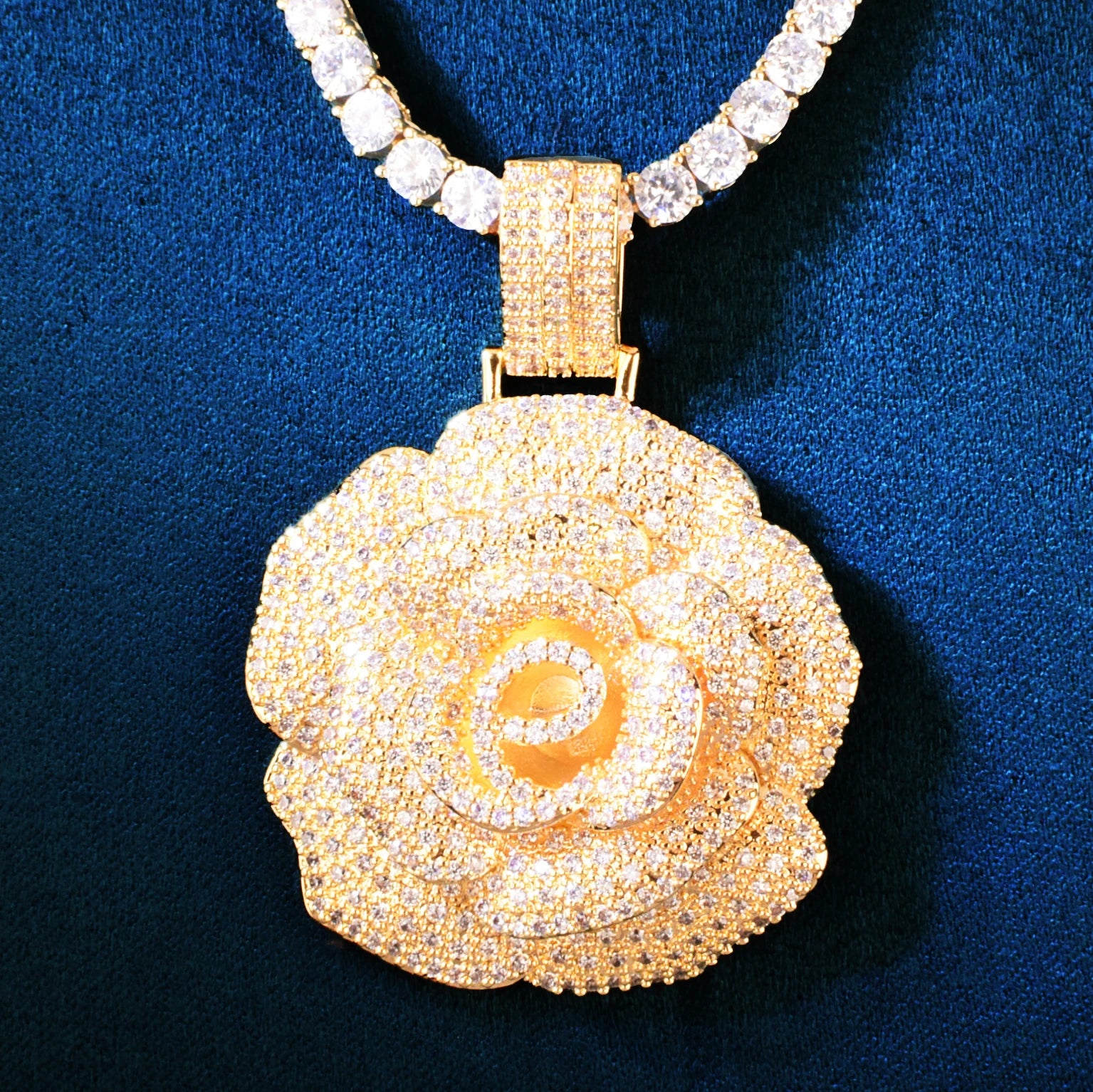 Iced Out Rose Pendant - Different Drips