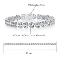 Thumbnail for Women's S925 Moissanite Heart Link Tennis Bracelet - Different Drips