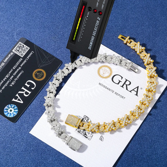 S925 XOXO Moissanite Link Bracelet - Different Drips