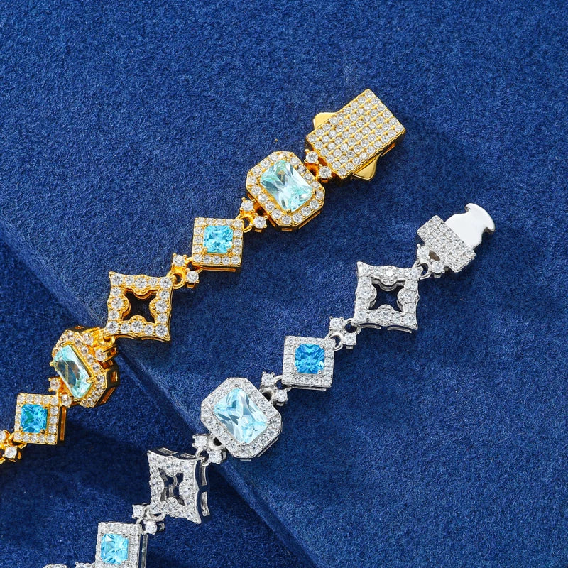13mm Ice Blue Halo Link Bracelet - Different Drips