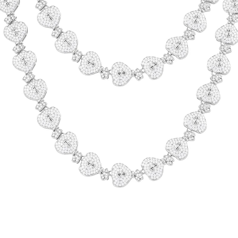 S925 Moissanite Diamond Money Bag Link Chain - Different Drips