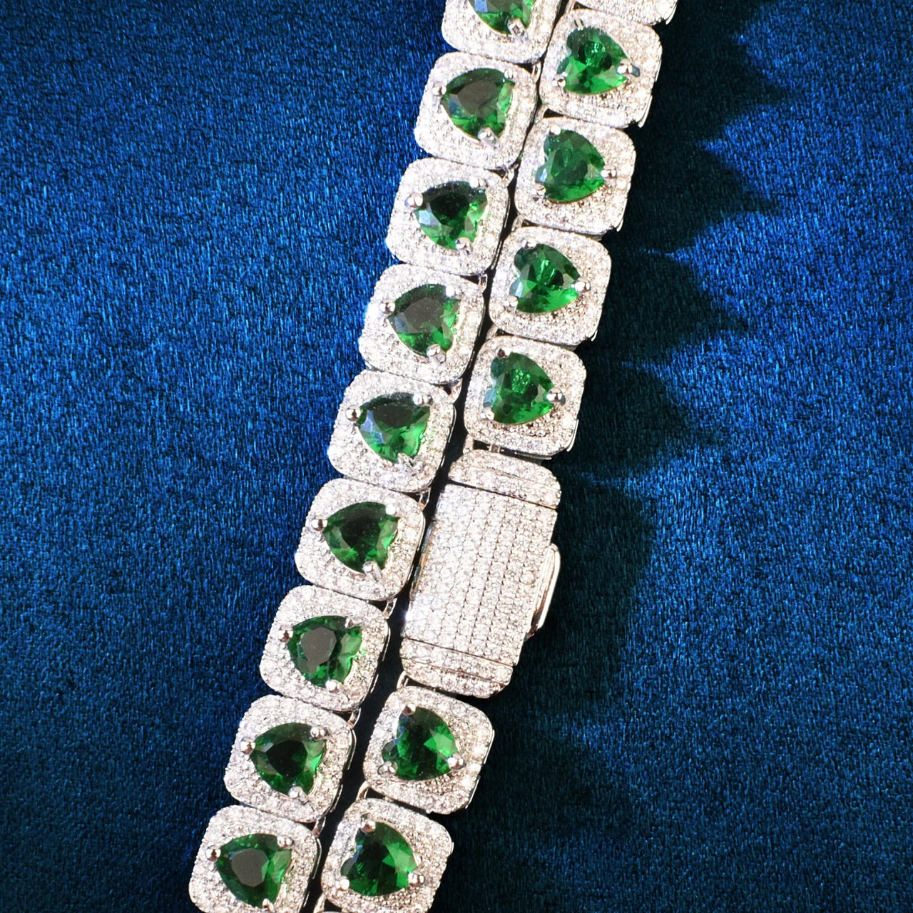9mm Heart Clustered Tennis Bracelet - Different Drips