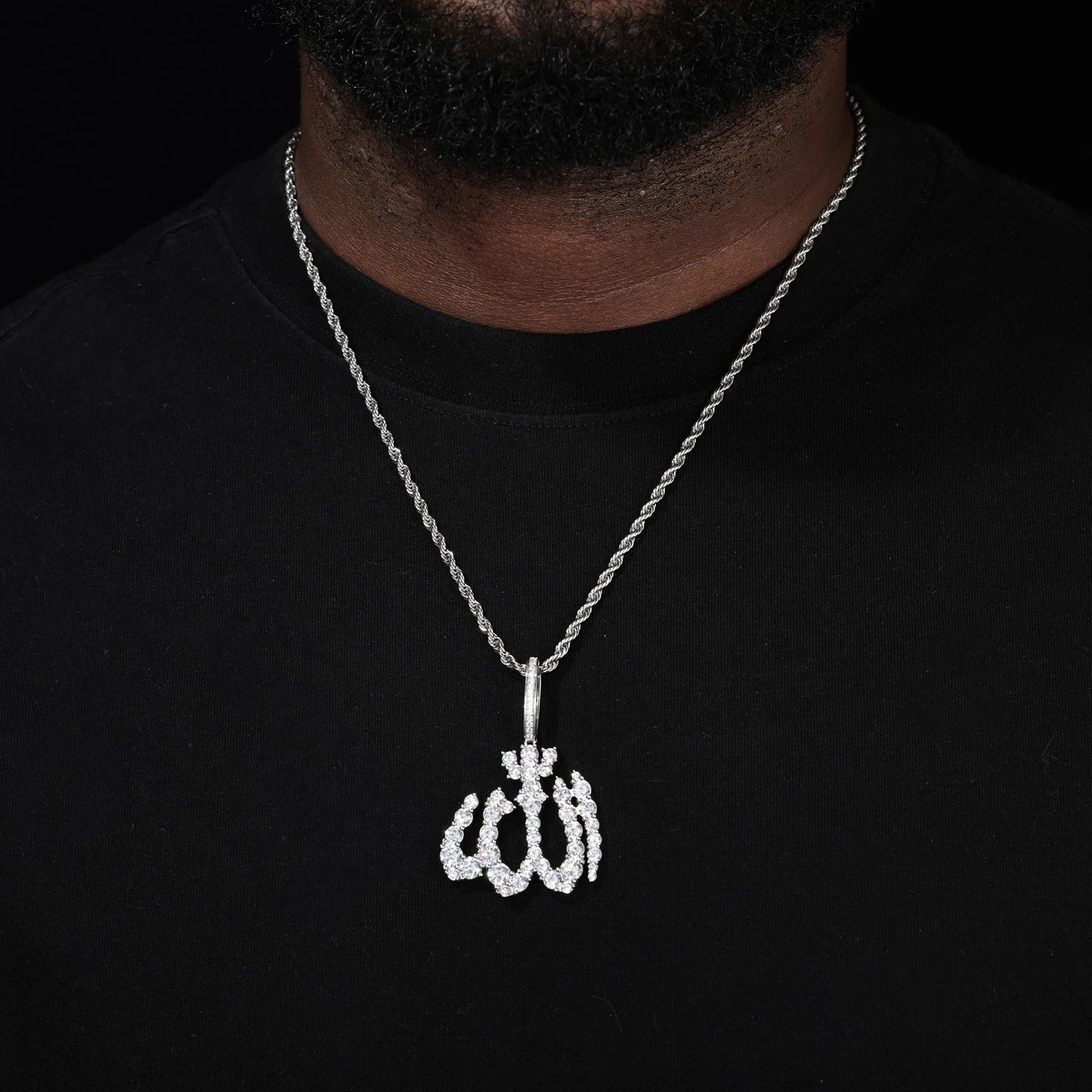 S925 Moissanite Diamond Allah Pendant - Different Drips