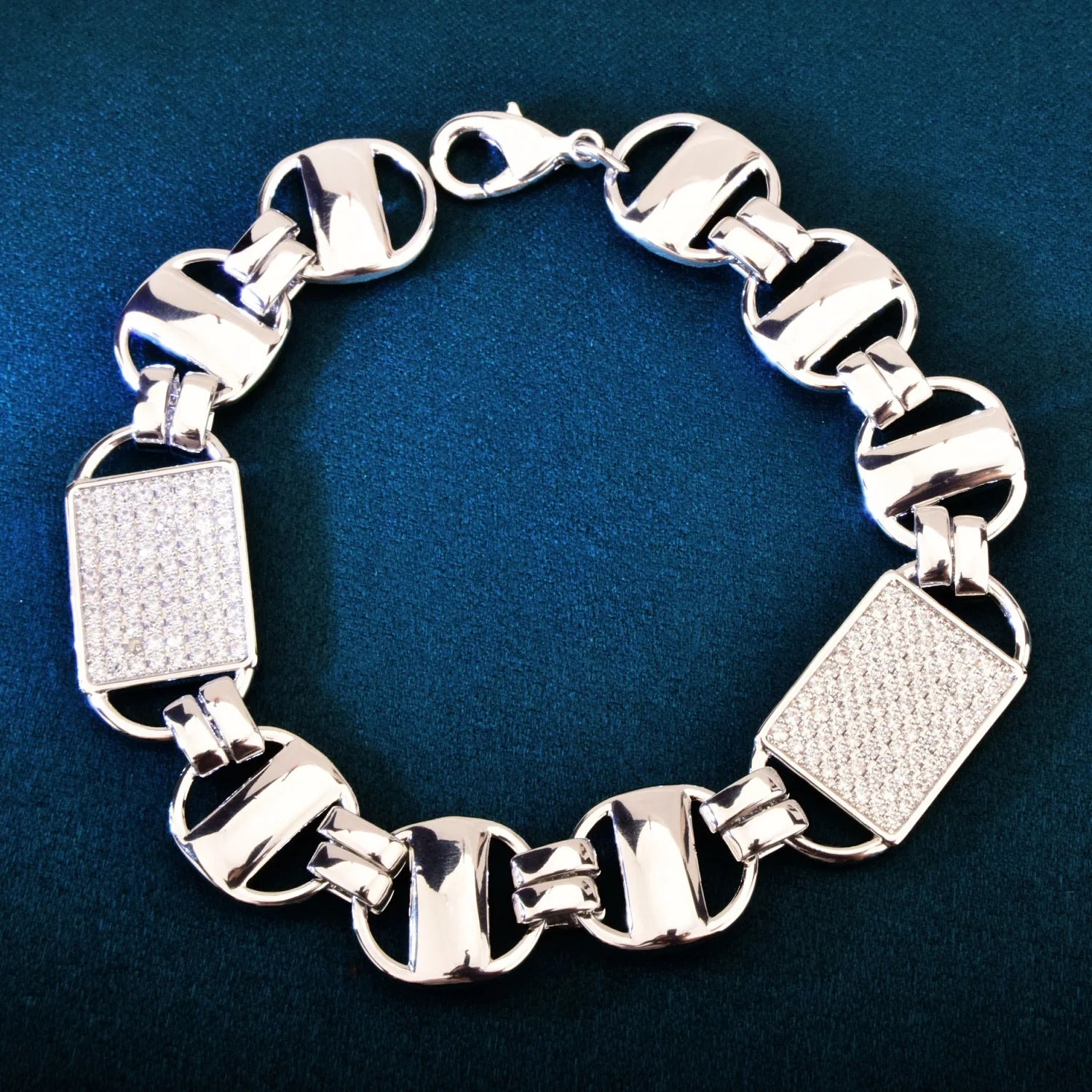 14mm Square Clustered Mariner Link Bracelet - Different Drips