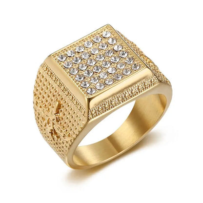 Square Face Pavé Signet Ring - Different Drips