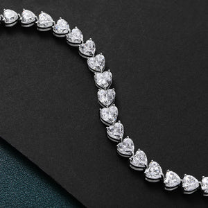 Women's S925 Moissanite Heart Link Tennis Bracelet - Different Drips