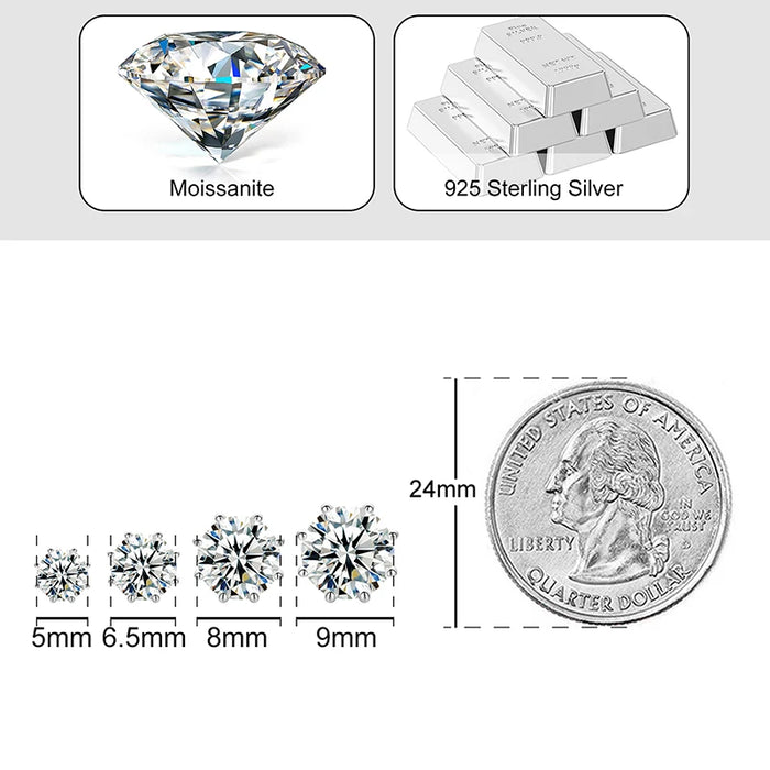 S925 0.5-12ct Moissanite Stud Earrings - Different Drips