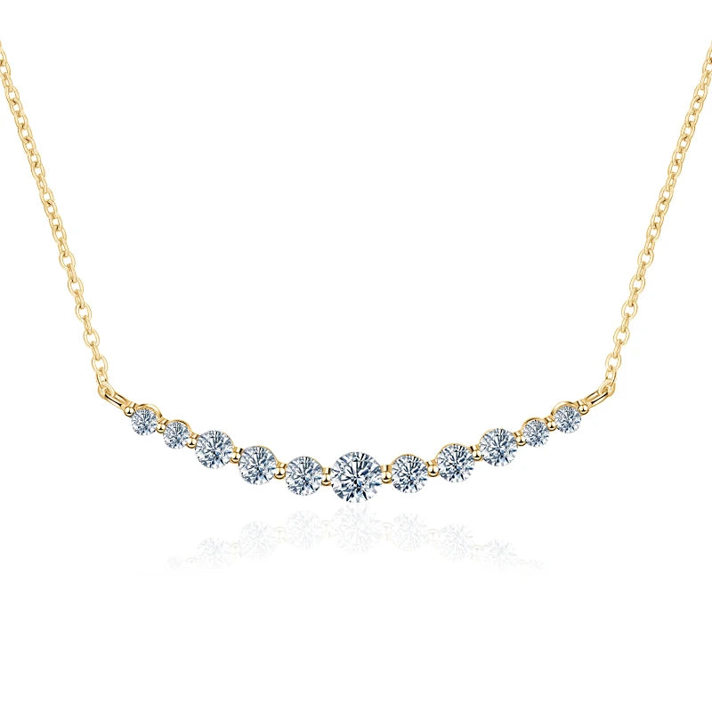 Women's S925 Moissanite Diamond Curved Center Fashion Necklace - Different Drips