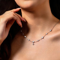 Thumbnail for 3.5mm Women's S925 Moissanite Diamond Stationed Necklace - Different Drips
