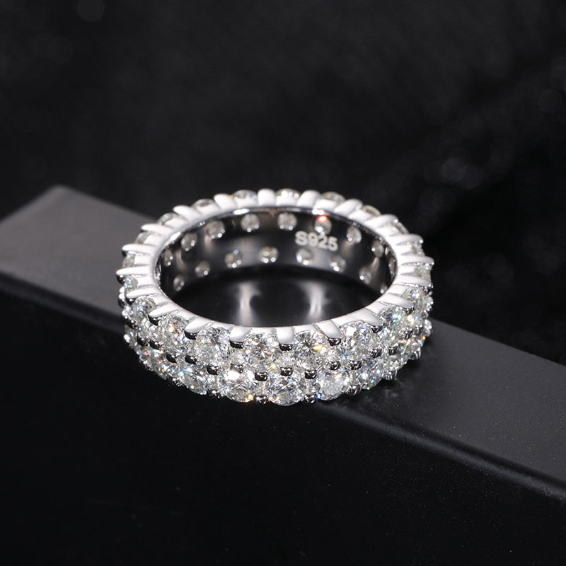 S925 2 Row Moissanite Eternity Ring - Different Drips