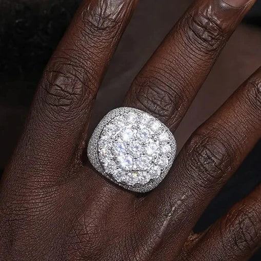 S925 Moissanite Prong Dome Ring - Different Drips