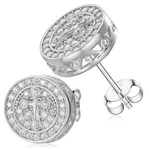 S925 Moissanite Cross Round Cut Earrings - Different Drips