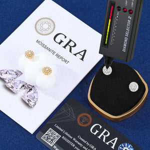 Moissanite Round Cluster Halo Stud Earrings - Different Drips