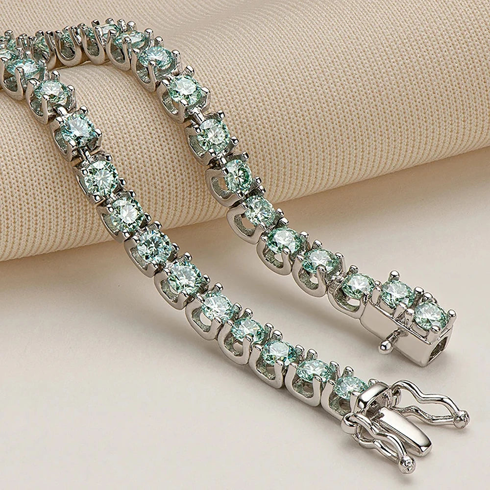 3mm Women's S925 Colored Moissanite Tennis Bracelet - Different Drips