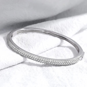 2mm Women's S925 Moissanite Pave Bangle Bracelet - Different Drips