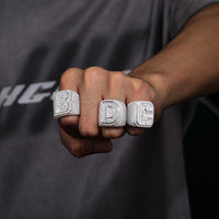 Thumbnail for S925 Moissanite Single Letter Championship Ring - Different Drips