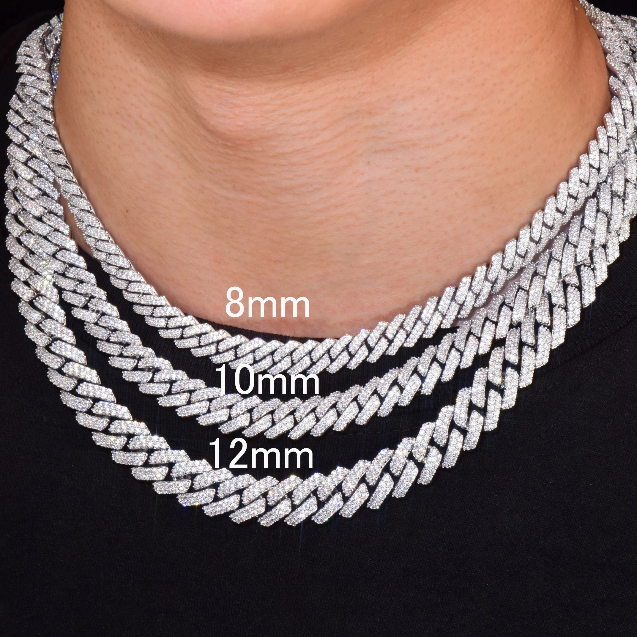 8mm Iced Out Prong Cuban Chain - Different Drips