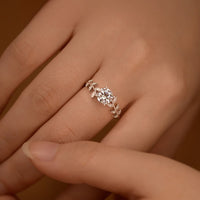 Thumbnail for Women's S925 Moissanite Leaf Band Ring - Different Drips