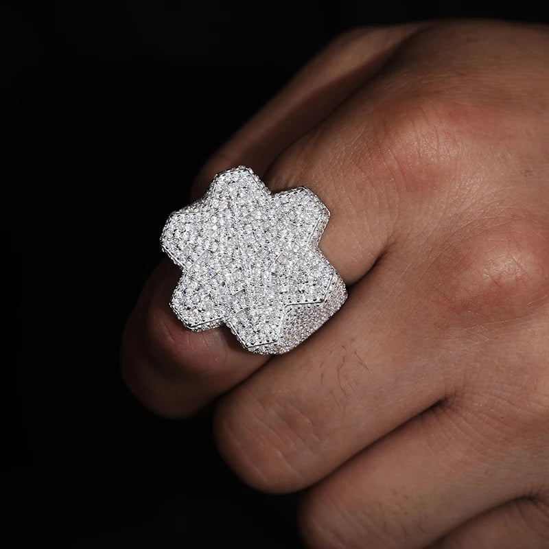S925 Moissanite Diamond Snowflake Ring - Different Drips
