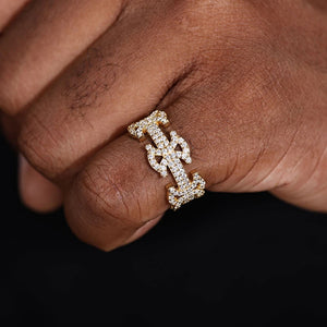 S925 Moissanite Byzantine Link Eternity Ring - Different Drips