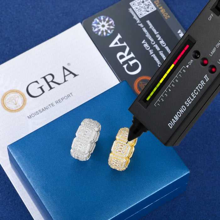 S925 Moissanite Baguette Eternity Band Ring - Different Drips