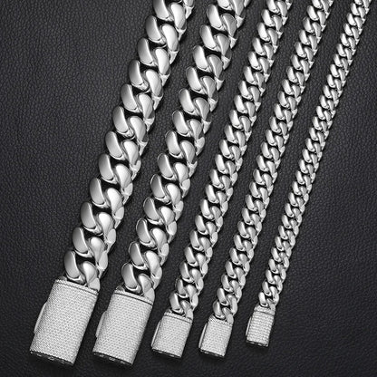 8-22mm Solid 18k Miami Cuban Link Chain w/Iced Clasp - Different Drips