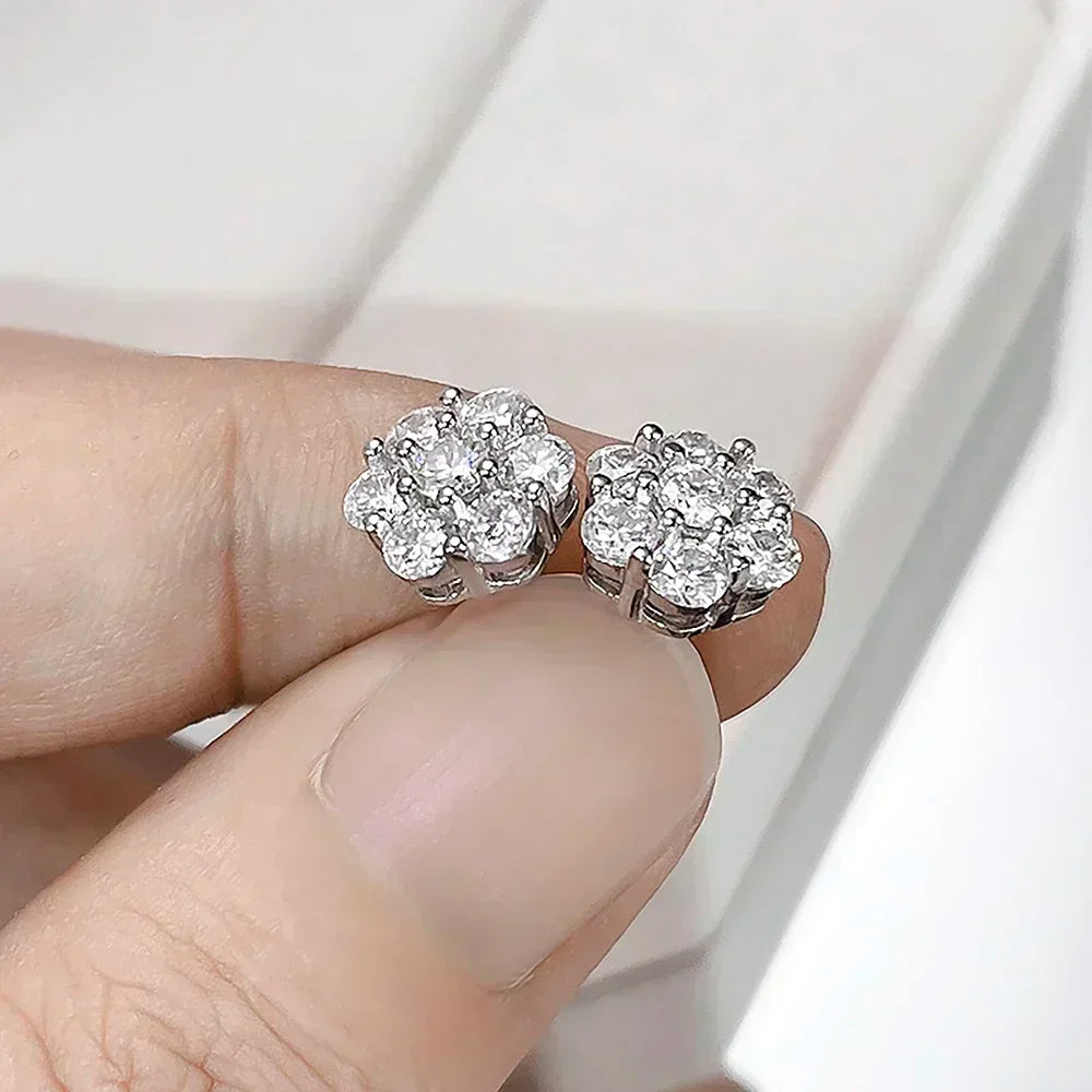 Women's S295 Moissanite 7-Diamond Stud Earrings - Different Drips