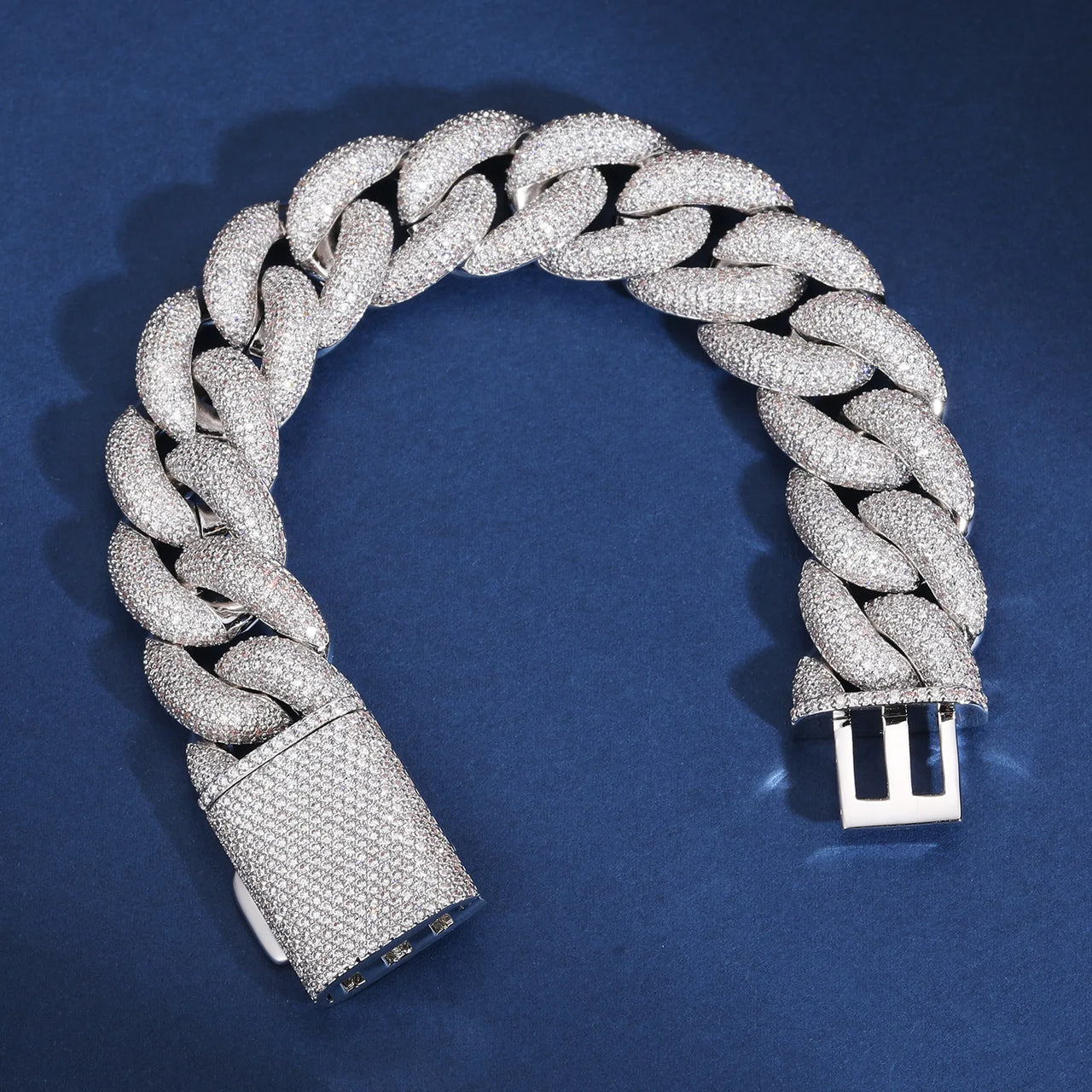 S925 Moissanite 20mm 5 Row Miami Cuban Bracelet - Different Drips