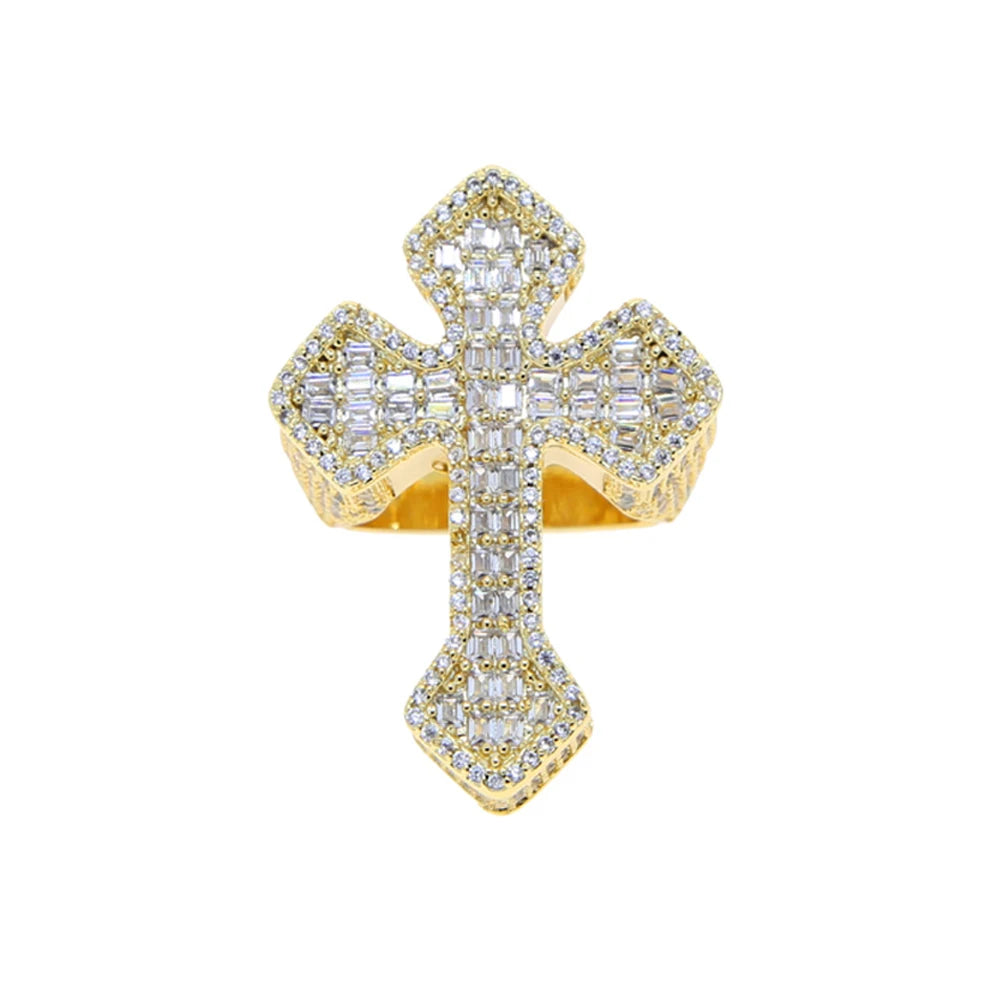 Baguette Large Royal Cross Ring - Different Drips