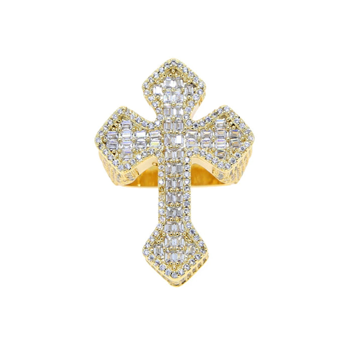 Baguette Large Royal Cross Ring - Different Drips