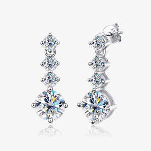 Women's S925 Moissanite Diamond Quad Drop Earrings - Different Drips