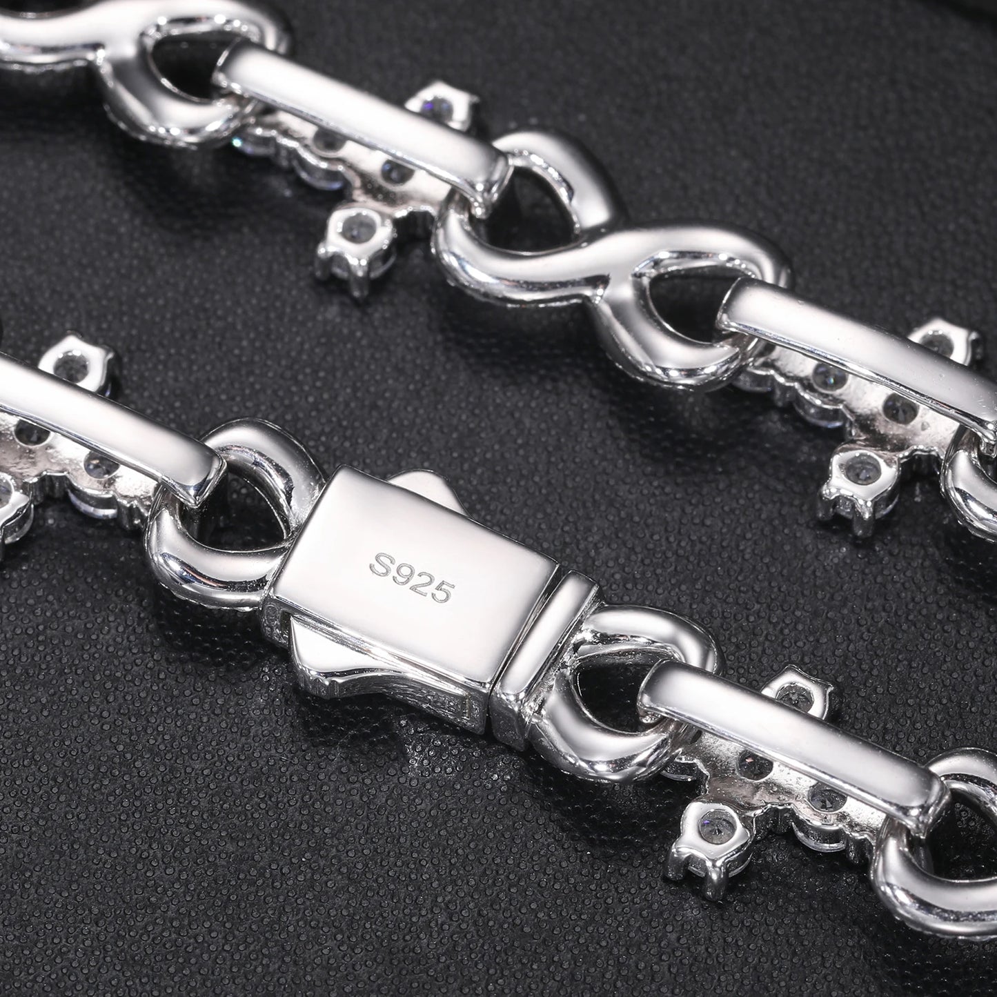 S925 Moissanite Diamond Cross / Infinity Link Chain - Different Drips