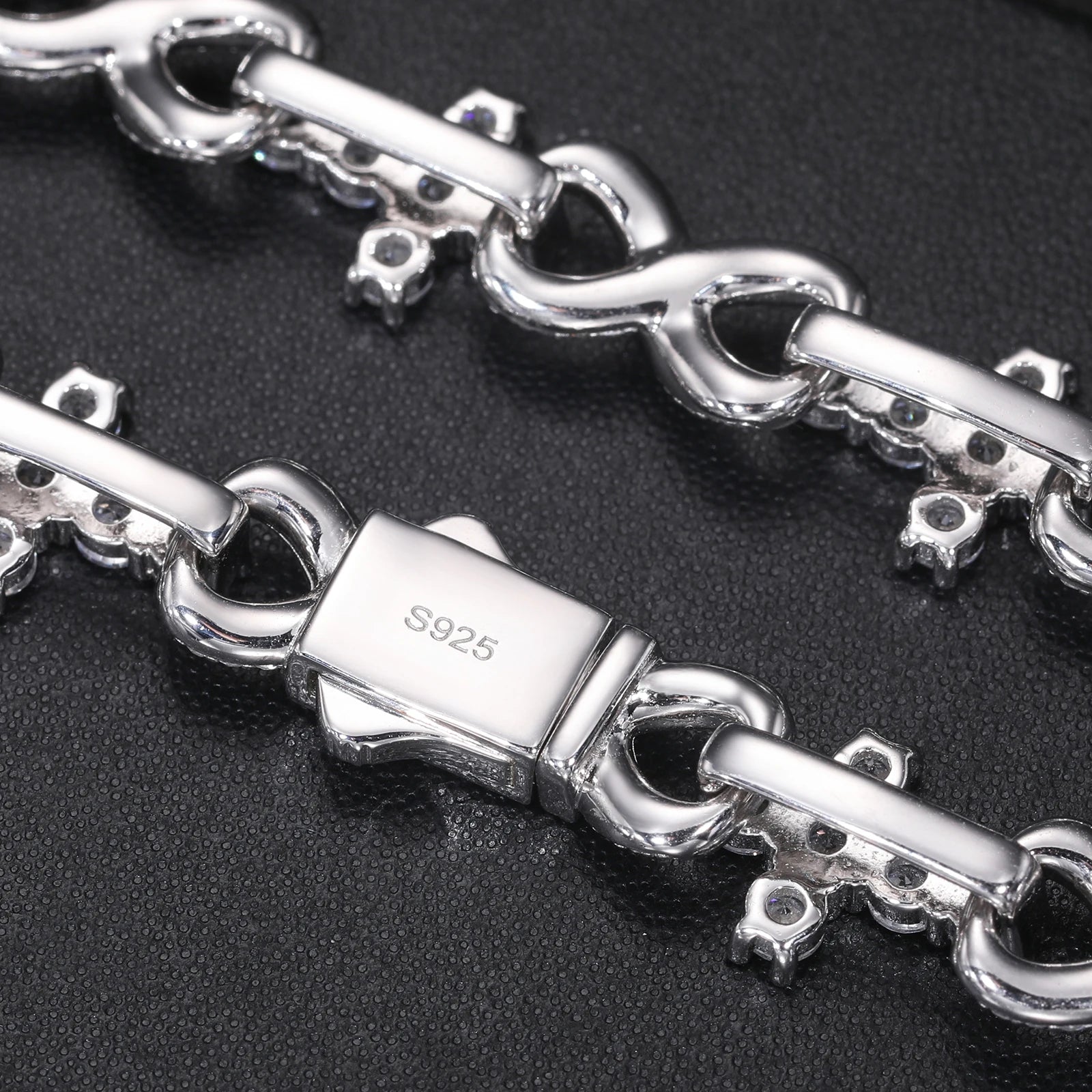 S925 Moissanite Diamond Cross / Infinity Link Chain - Different Drips
