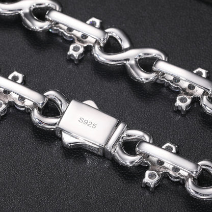S925 Moissanite Diamond Cross / Infinity Link Chain - Different Drips