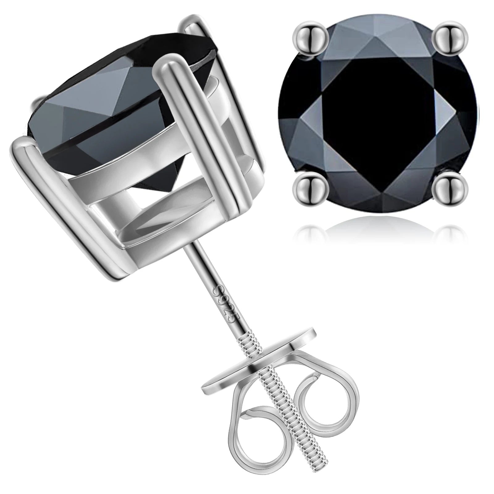 S925 Moissanite Black Diamond Stud Earrings - Different Drips