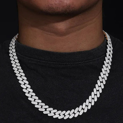 12-20mm S925 Baguette Moissanite Diamond Cuban Link Chain - Different Drips