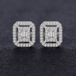 S925 Moissanite Clustered Baguette Earrings - Different Drips