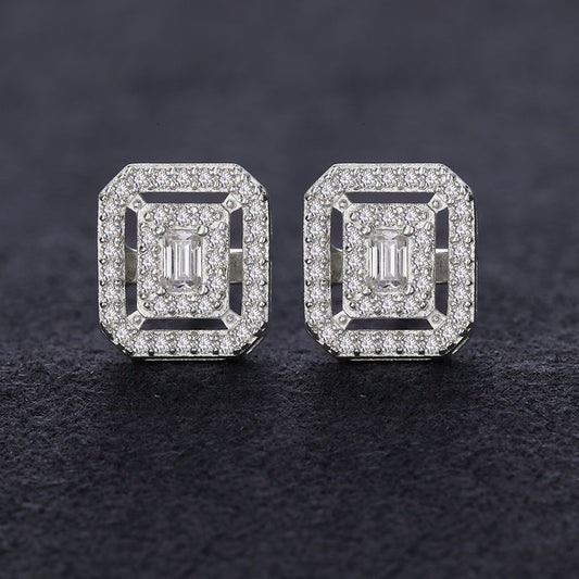 S925 Moissanite Clustered Baguette Earrings - Different Drips