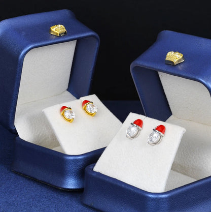 S925 Moissanite Diamond Santa Stud Earrings - Different Drips