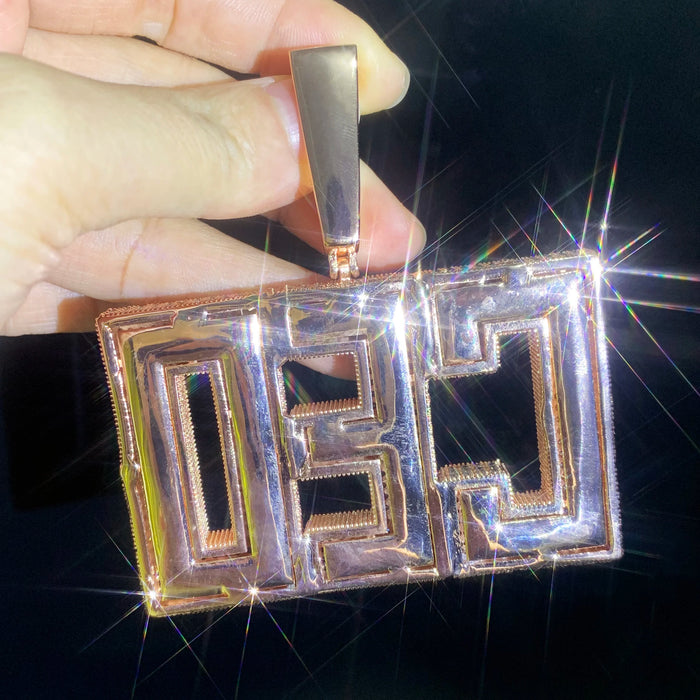 Large Bold Font Custom Letter Pendant - Different Drips