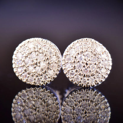 8mm Round Cut Pave Stud Earrings - Different Drips