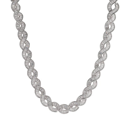 Iced Baguette Infinity Twist Link Chain - Different Drips