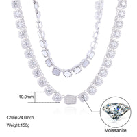 Thumbnail for 10mm S925 Moissanite Clustered Tennis Chain - Different Drips